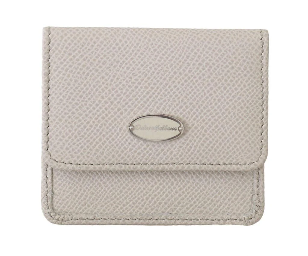 Dolce & Gabbana Dolce & Gabbana White Dauphine Leather Holder Pocket Wallet Condom Case 1