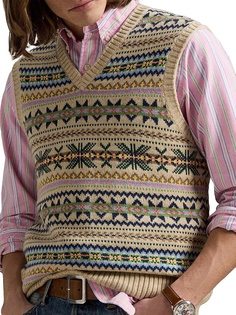 Ralph Lauren Fair Isle Cotton-Cashmere Sweater Vest 5