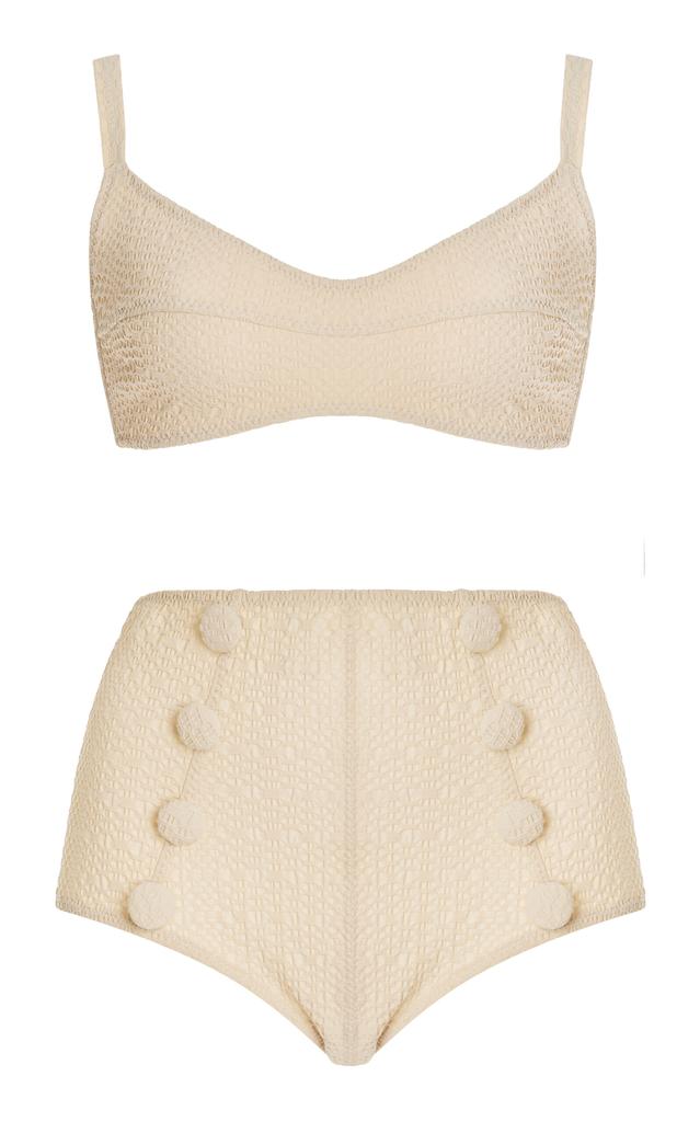 Lisa Marie Fernandez Lisa Marie Fernandez - Balconette High-Waist Bikini Set - Ivory - XS - Moda Operandi