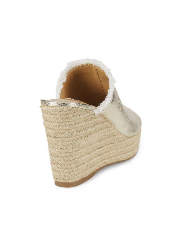 Nine West Baja Metallic Textile Espadrille Wedge Sandals 3