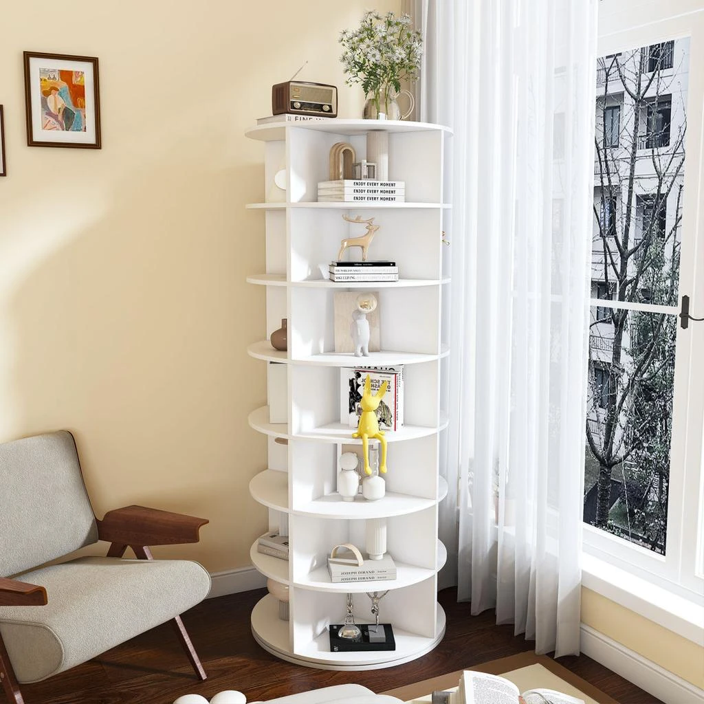 Streamdale Furniture Streamdale Rotating Shoe Rack Tower, 7-Tier Spinning Storage Organizer (White)