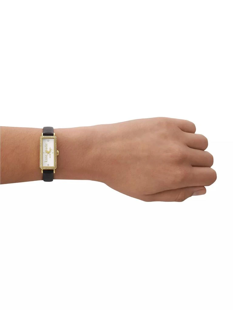 Kate Spade Goldtone Stainless Steel, Cubic Zirconia & Leather Strap Watch/16MM x 32MM 2