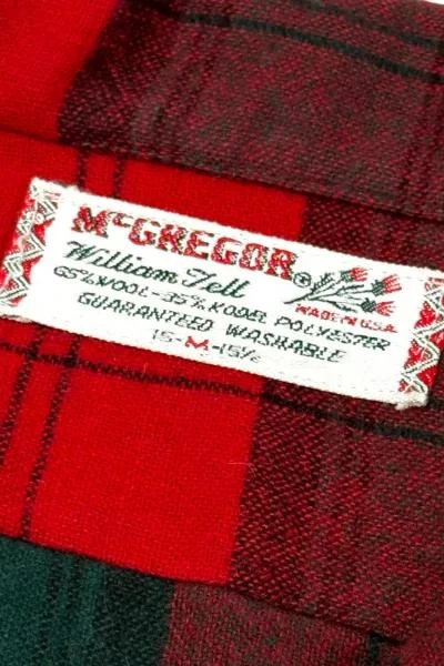 Urban Outfitters Vintage 1960's Mcgregor Plaid William Tell Flannel Loop Collar Shirt 2