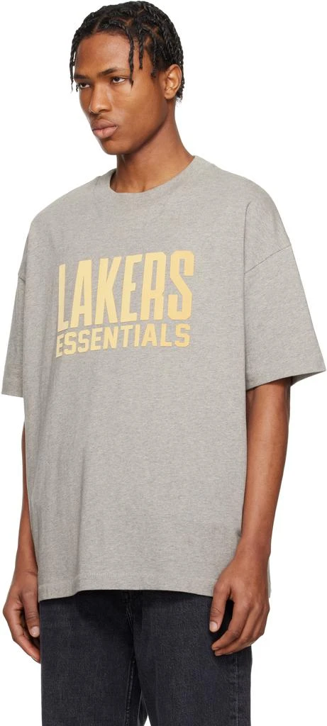 Essentials Gray NBA Lakers Short Sleeve T-shirt 4