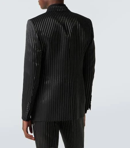 Tom Ford Striped wool and silk lamé blazer 4