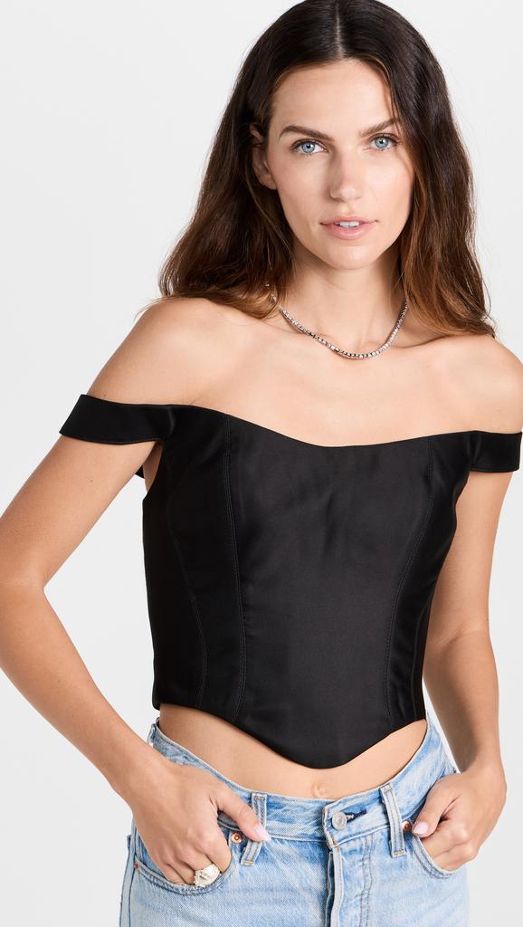 Rozie Corsets Off Shoulder Satin Corset Top
