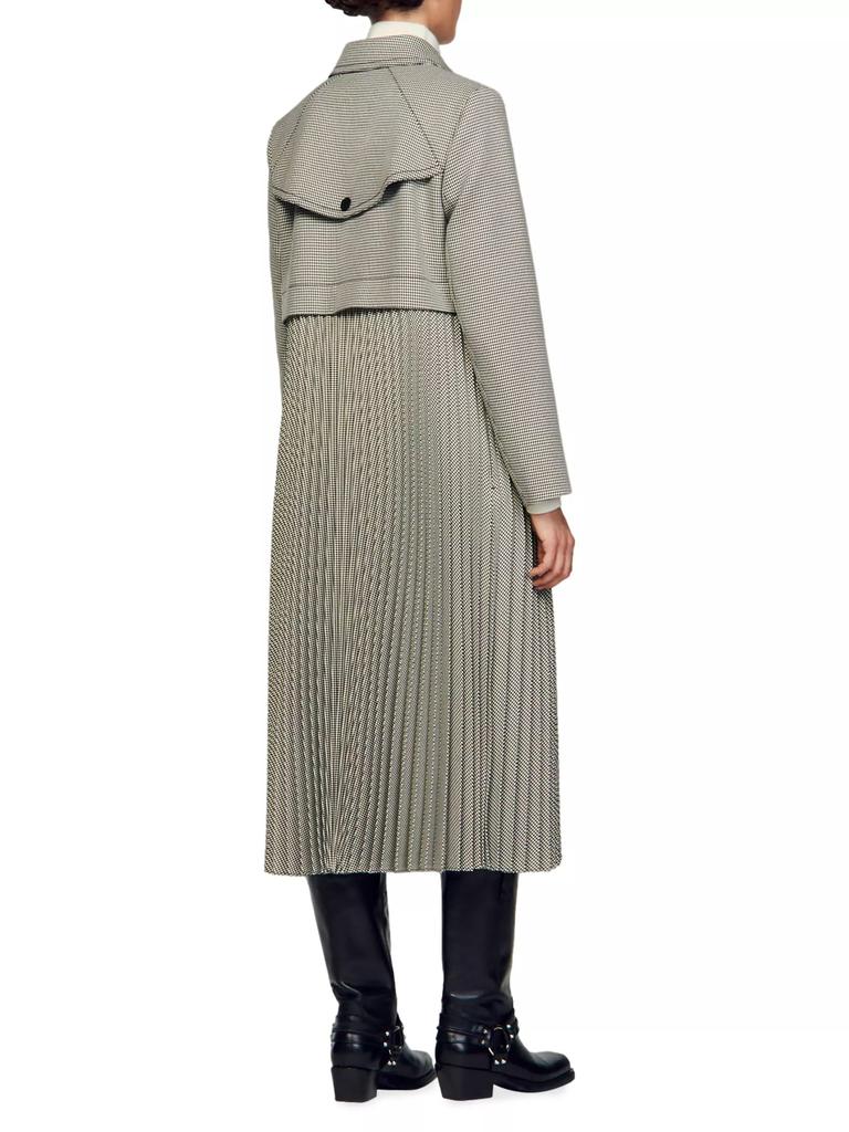 ジャケット・アウター SANDRO Long Houndstooth Coatigan Sandro Long Houndstooth Coatigan In Black - 29% Off