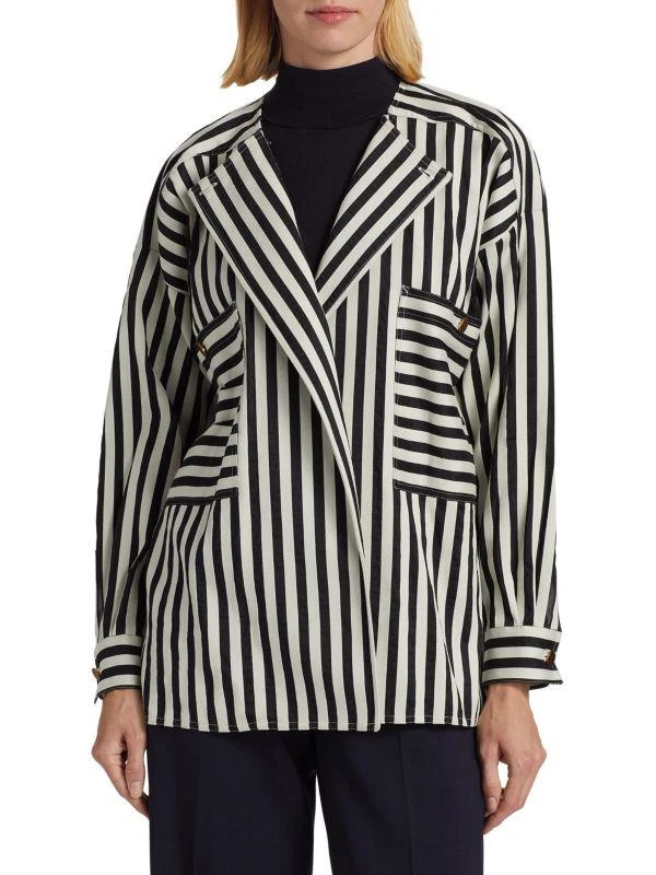 Max Mara Paio Striped Cotton-Silk Jacket new arrivals