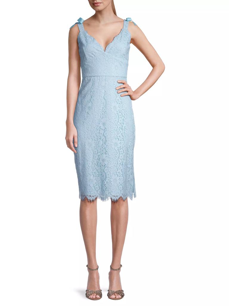 Laundry by Shelli Segal Lace &amp; Tie-Strap Midi-Dress