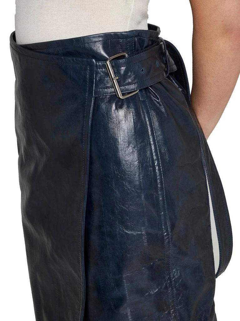 Bottega Veneta Bottega Veneta Embossed Leather Midi Skirt 5