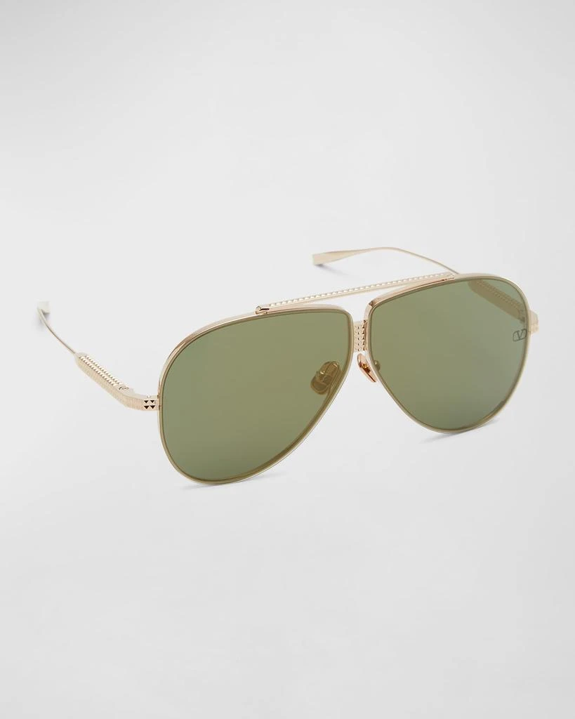 Valentino Men's XVI Double Bridge Aviator Sunglasses 1