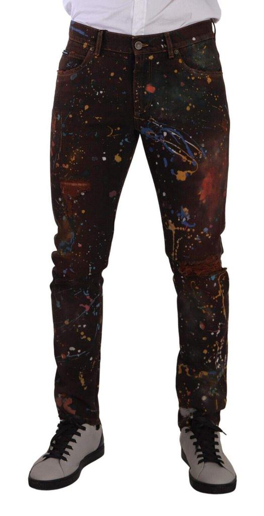 Dolce & Gabbana Dolce & Gabbana Brown Color Splash Cotton Regular Denim Jeans
