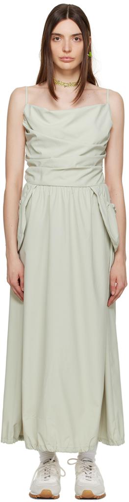 TheOpen Product Green Gathered Midi Dress
