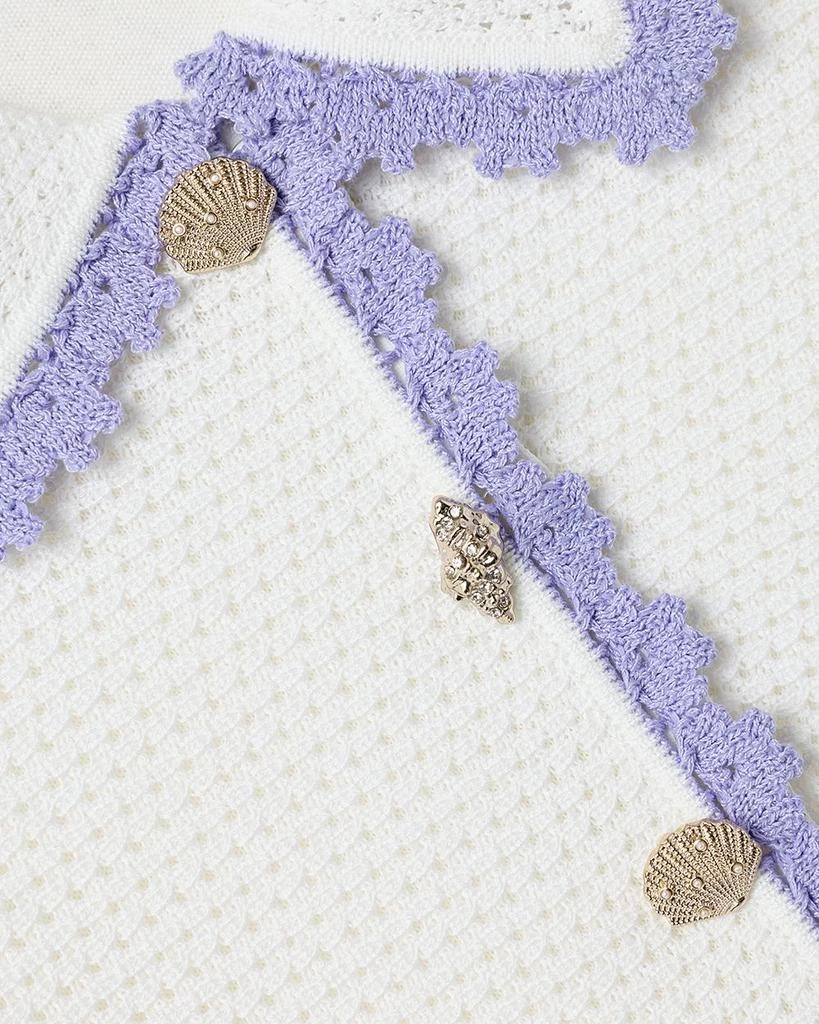 Self Portrait Girls
 Contrast Trim Pointelle Knit Dress - Little Kid, Big Kid 3