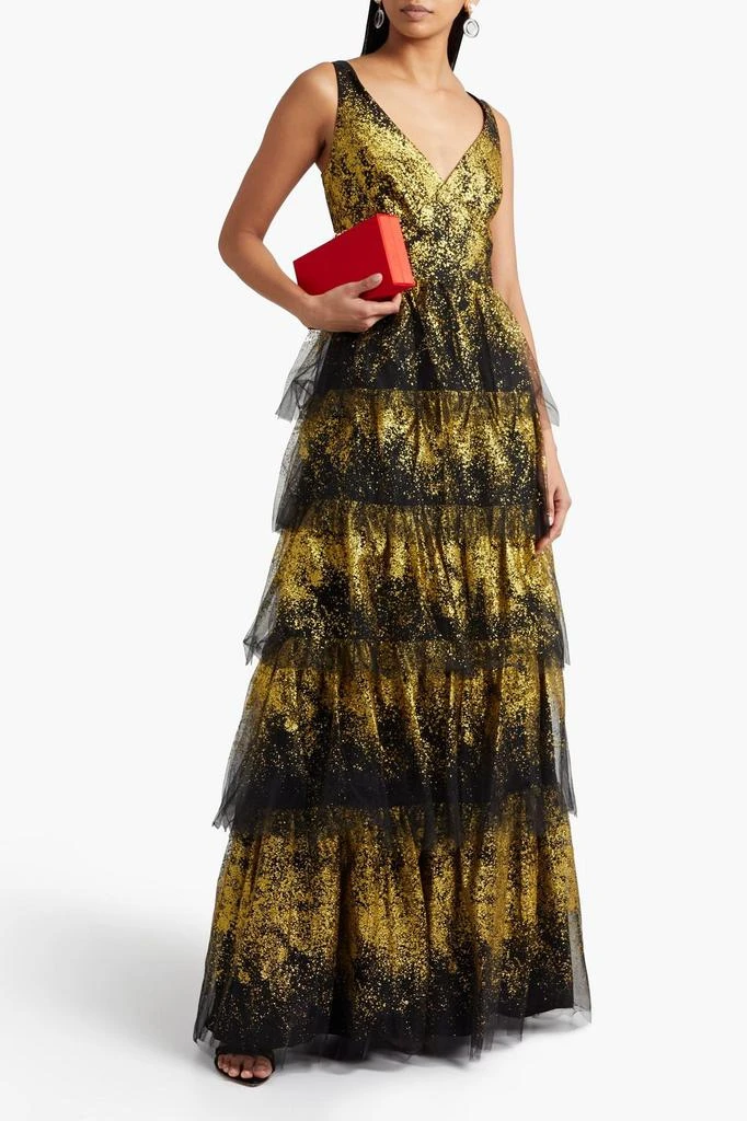 Tiered glittered tulle gown  On Sale Now with Up to 65% Off | Discover  Exclusive Deals & Savings at BeyondStyle  Authentic MARCHESA dresses|women| evening|gowns|evening dresses|clothing with Limited-Time Discounts, Free  Shipping, and