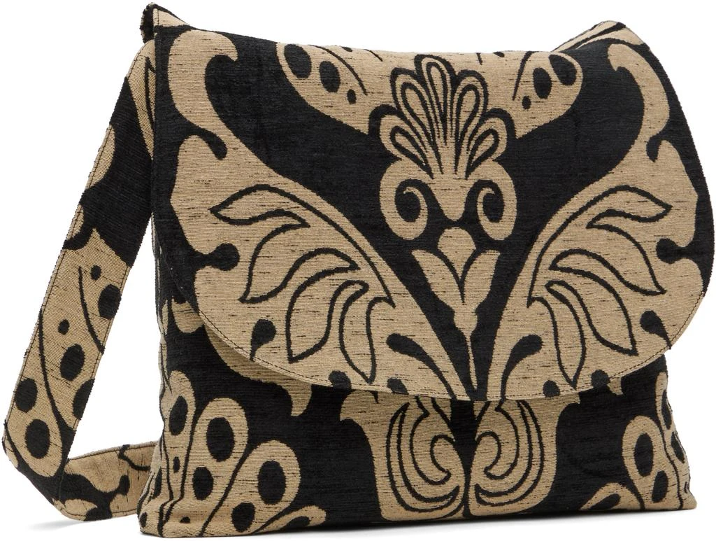 Anna Sui Black & Beige Beardsley Tapestry Bag 2