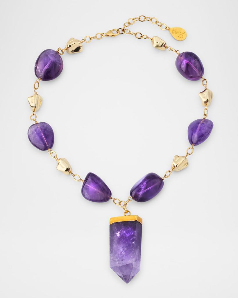 Devon Leigh Amethyst Nugget and Pendant Necklace