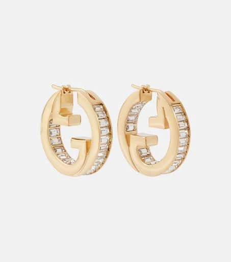 Gucci Gucci Blondie embellished hoop earrings 1