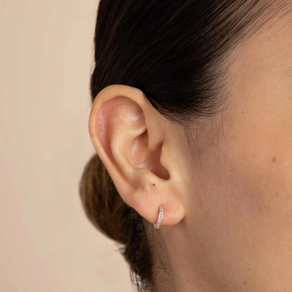 ASTRID & MIYU Pave 18-Karat Gold-Plated Huggie Earrings 2
