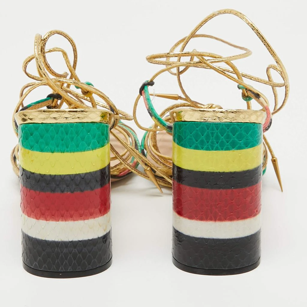 Dior Dior Multicolor Leather Stripy  Ankle Wrap Sandals Size 40.5 5