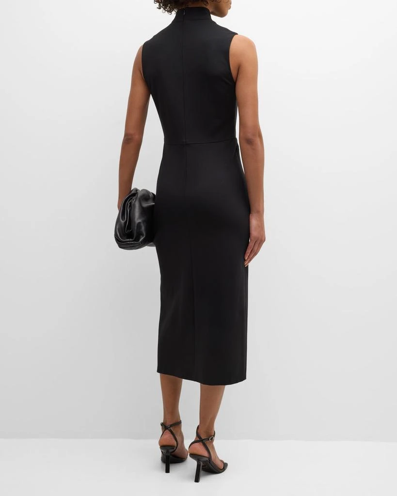Shoshanna Leona Sleeveless Pleated Mock-Neck Midi Dress 6