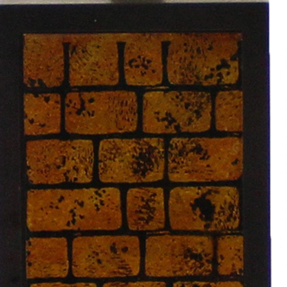 Hivvago 13 X 15 X 30.75 Black Metal With Yellow Brick Pattern - Table Lamp 4