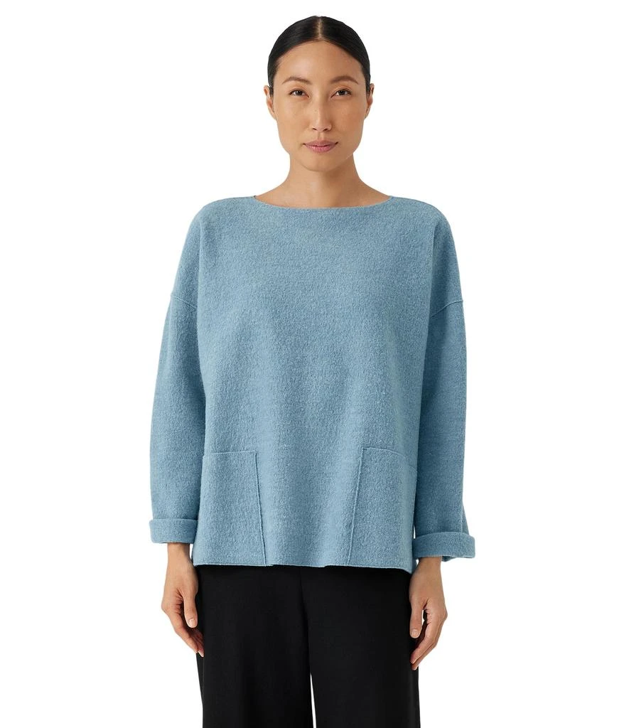 Eileen Fisher Plus Size Bateau Neck Box Top 1