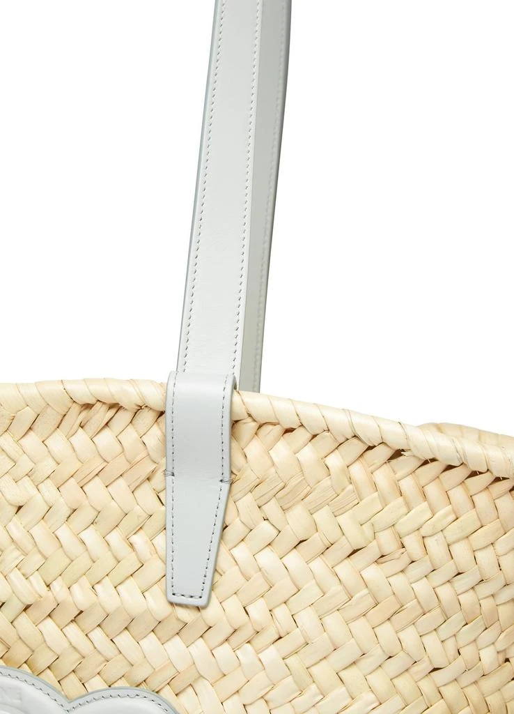 CELINE Medium Triomphe Celine classic panier in palm leaves and calfskin 5