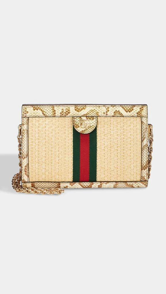 What Goes Around Comes Around Gucci Beige Raffia Ophidia Shoulder Bag  Small 1