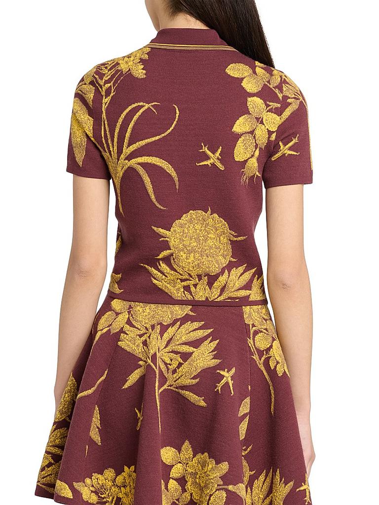 Moschino Floral Virgin Wool Polo Sweater - Sweaters - BeyondStyle