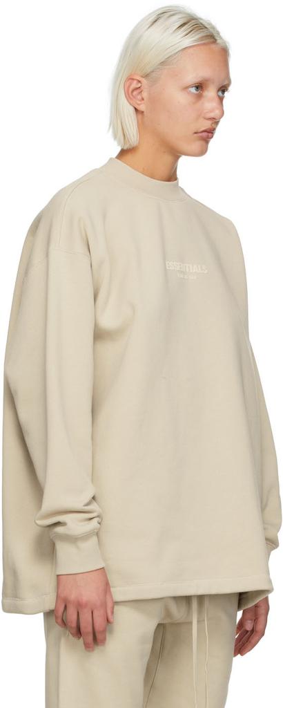 Essentials Beige Relaxed Crewneck Sweatshirt