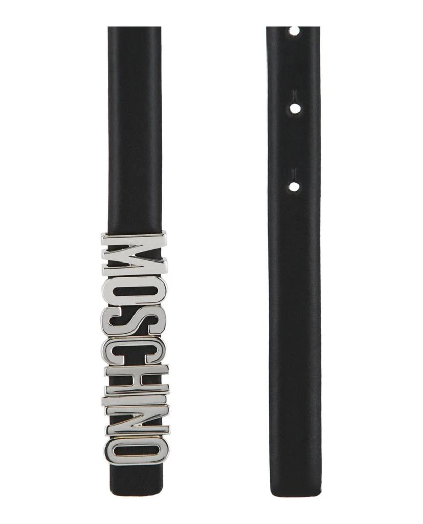 Moschino Thin Leather Logo Belt 2