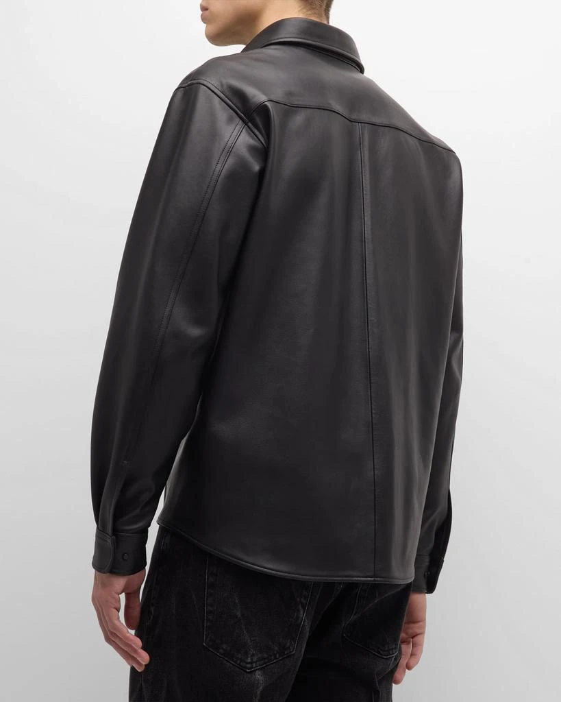 John Elliott Men's Leather Cloak Shirt 3