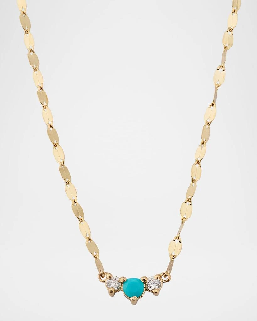 LANA Solo Turquoise 
Diamond Charm Necklace