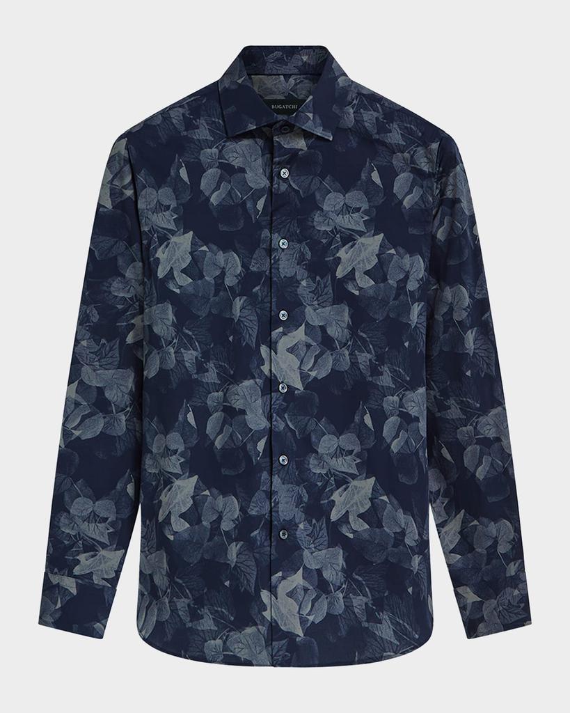 BUGATCHI Men's Axel Leaf-Print Sport Shirt