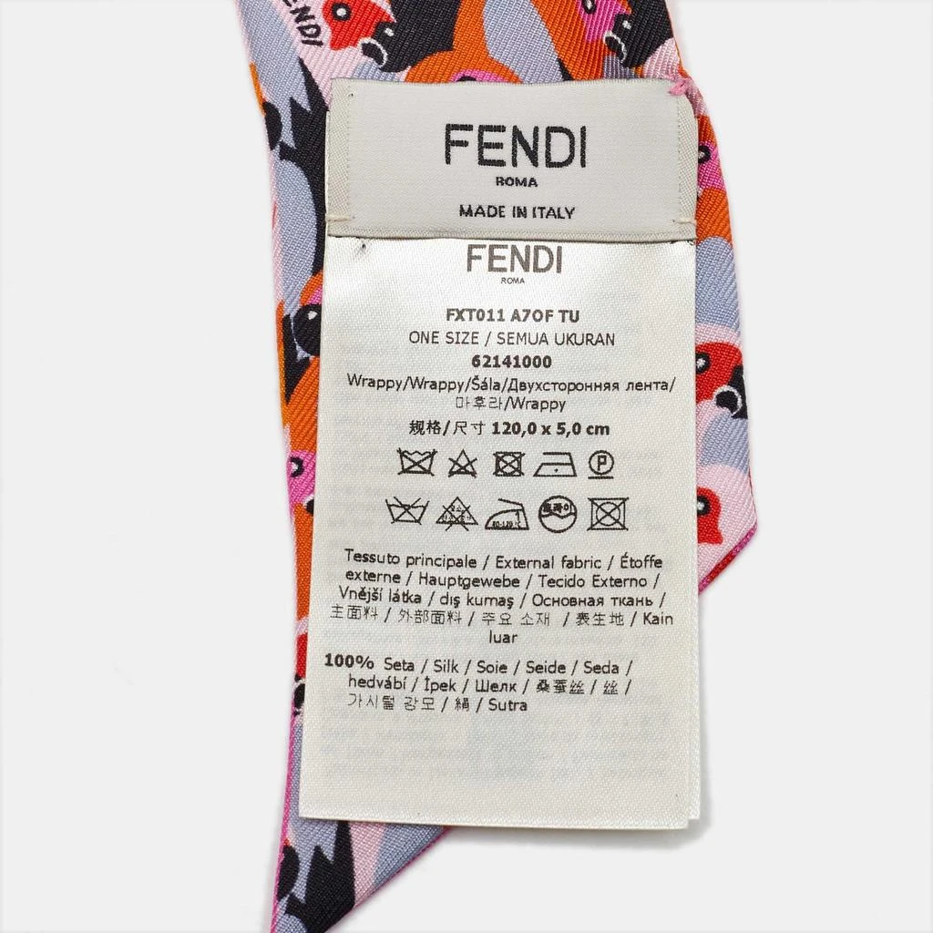 Fendi Fendi Multicolor Printed Silk Bandeau Twilly 4