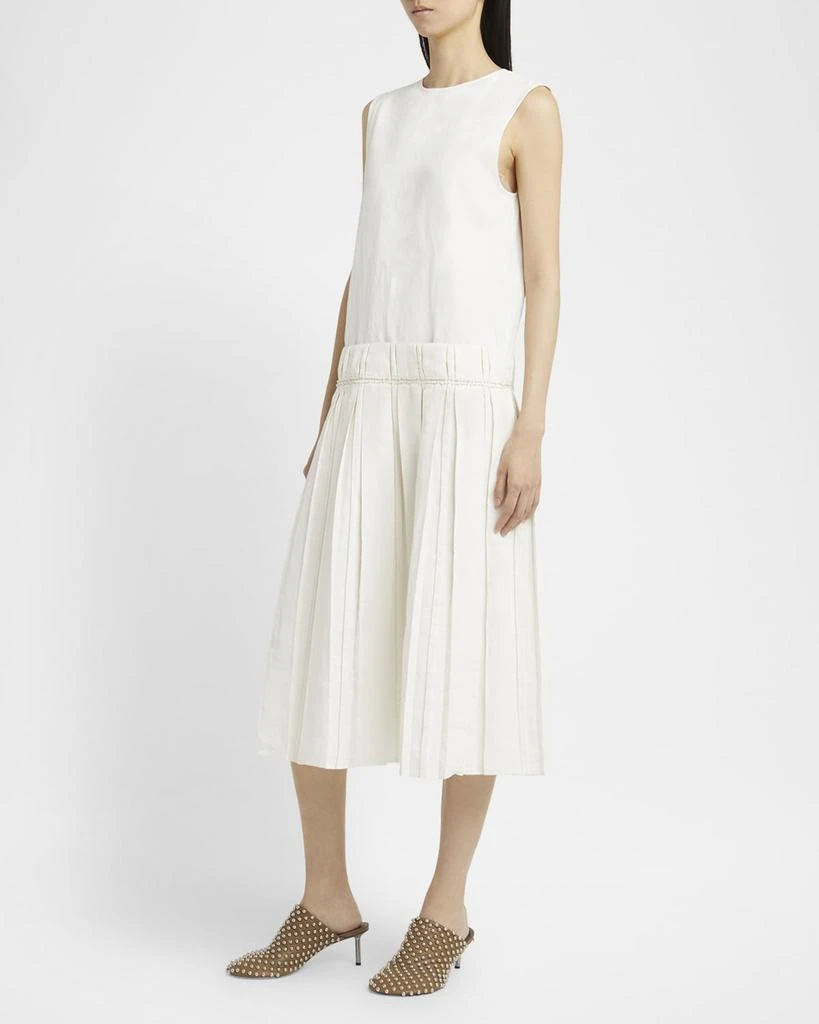 Jil Sander Pleated Midi Linen Dress 4