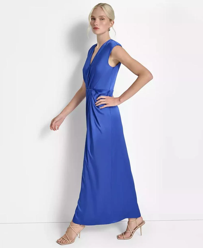 dkny blue pleated dress Belted Pleated Midi Dress | Fit and Flare main image 1