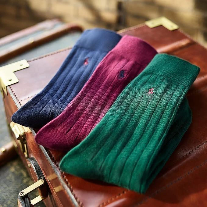 Ralph Lauren Polo Ralph Lauren Men
s Rib Crew Sock 3 Pair Pack, Black, Mens Shoe Size 6-12 2