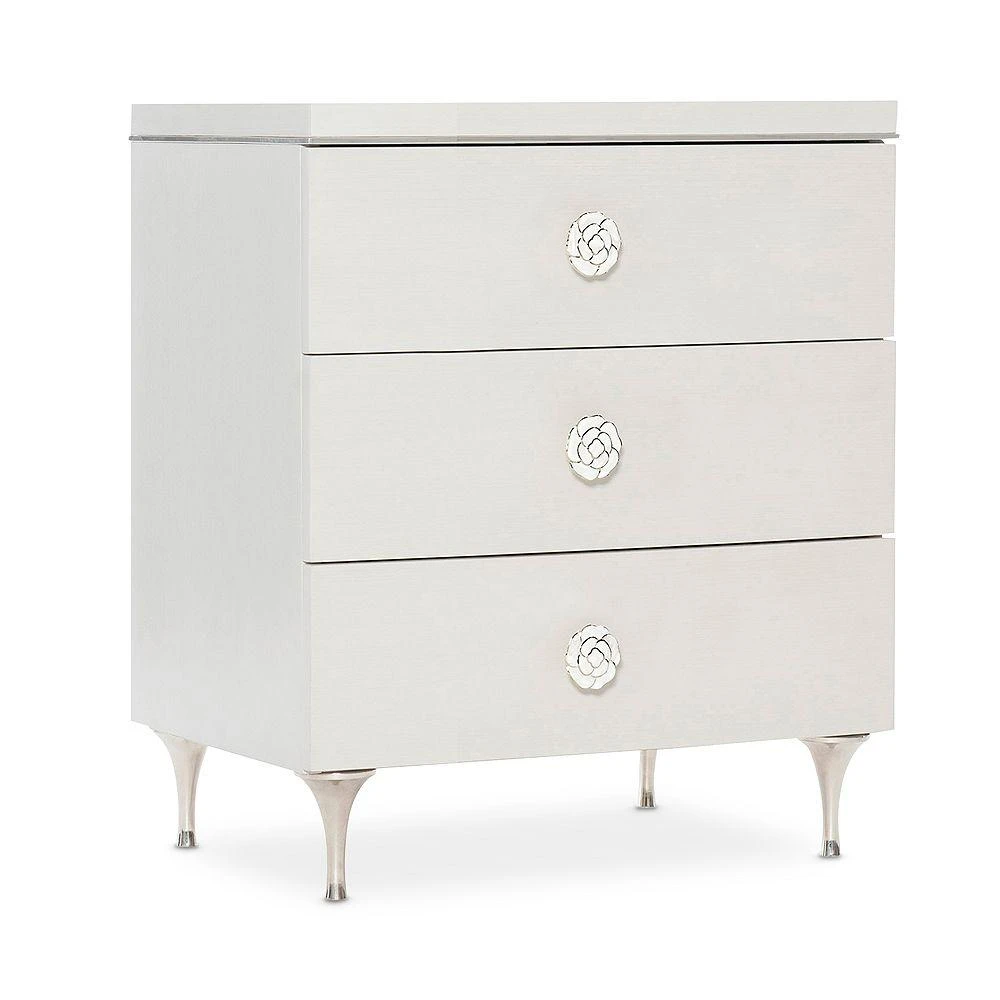Bernhardt Silhouette 3 Drawer Nightstand with Rose Hardware 2