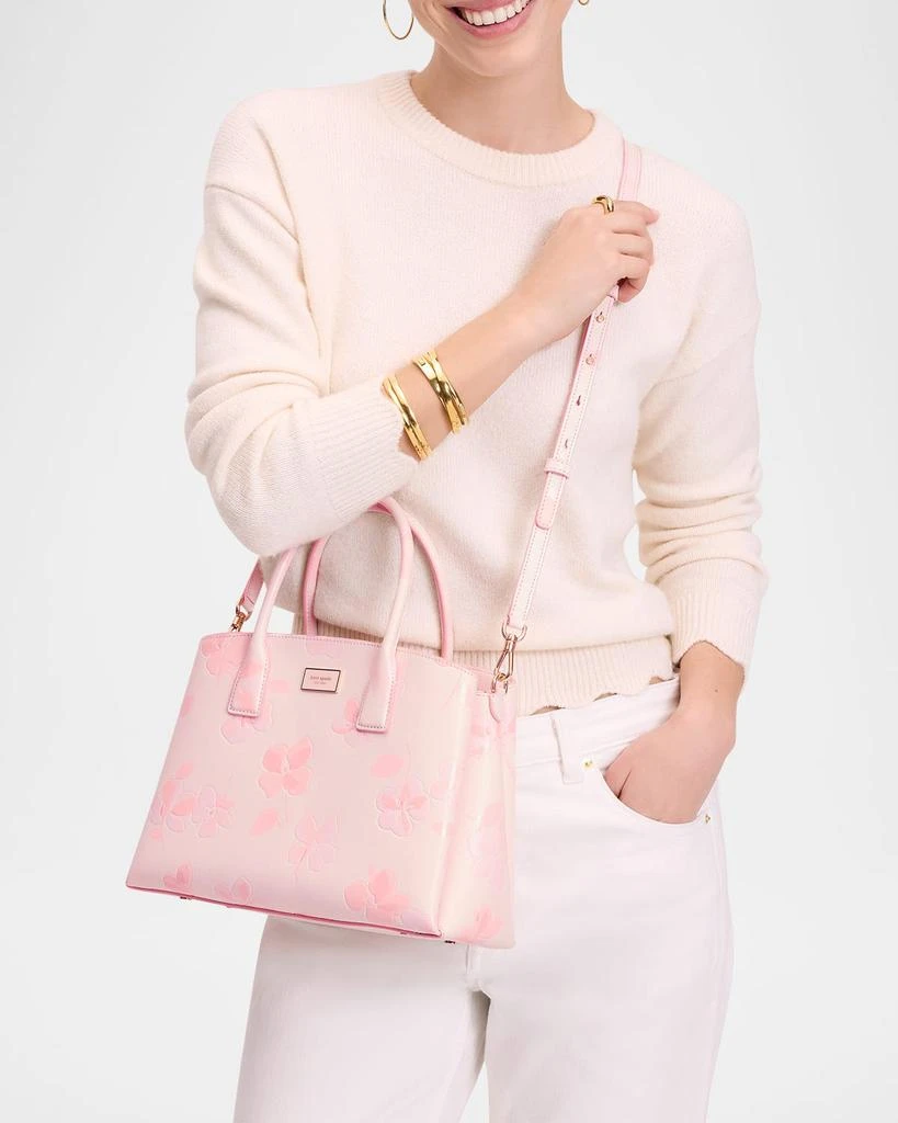 Kate Spade serena spring pansies leather satchel bag 5