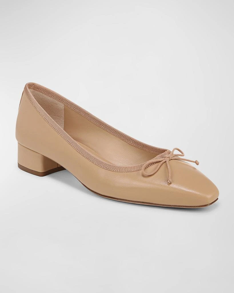 VERONICA BEARD Cecile Leather Bow Ballerina Pumps 2