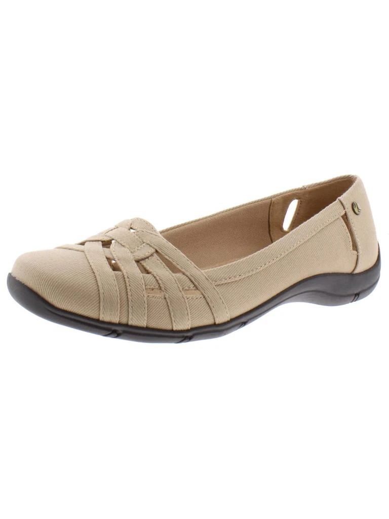 LifeStride Diverse  Womens Faux Leather Square Toe Flats 9
