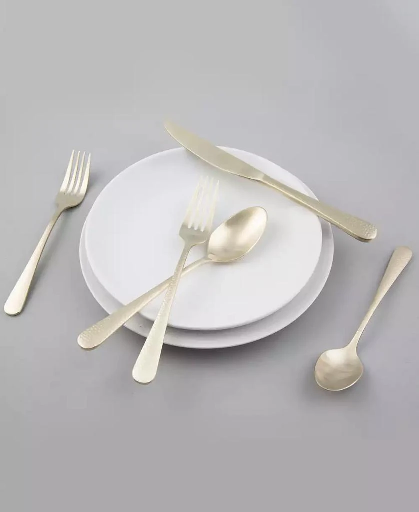 Cambridge Silversmiths Keene Hammered Satin 20-Piece Flatware Set, Service for 4 3