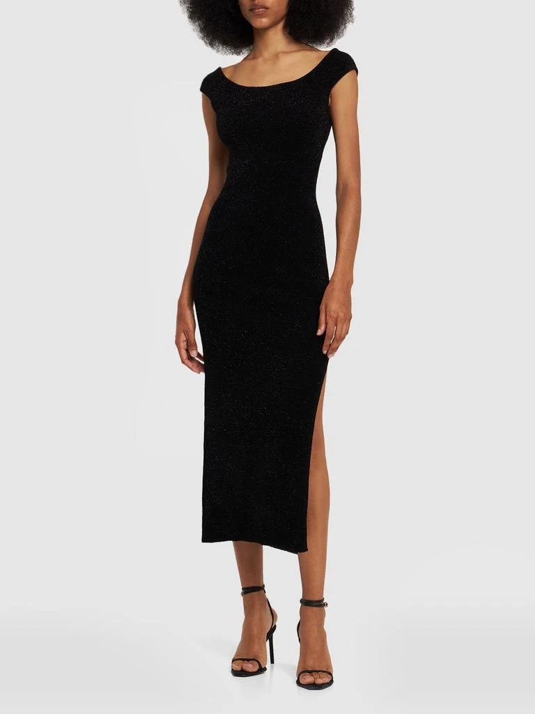 GALVAN Aphrodite Lurex Knit Midi Dress 1