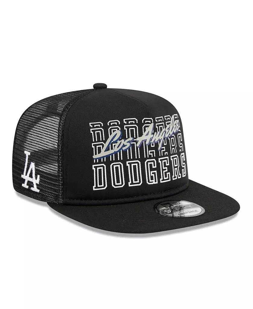 New Era Men's Black Los Angeles Dodgers Street Team A-Frame Trucker 9FIFTY Snapback Hat 1
