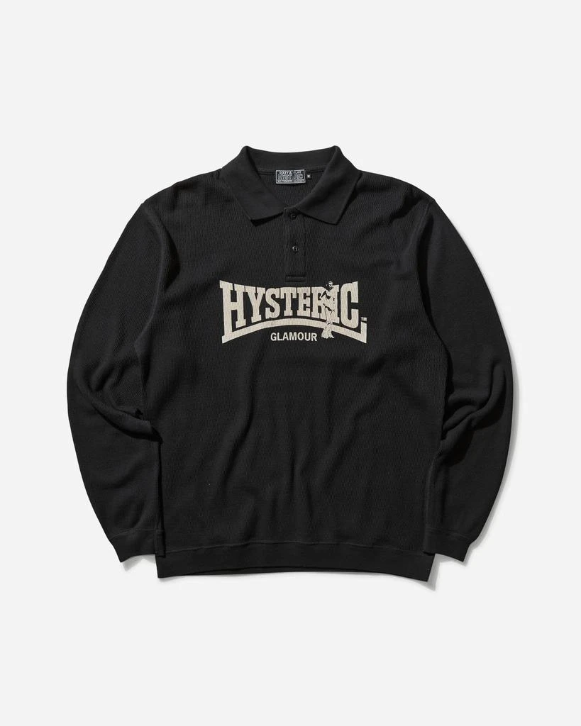 Hysteric Glamour Men's Compression Logo Longsleeve Polo Black 1