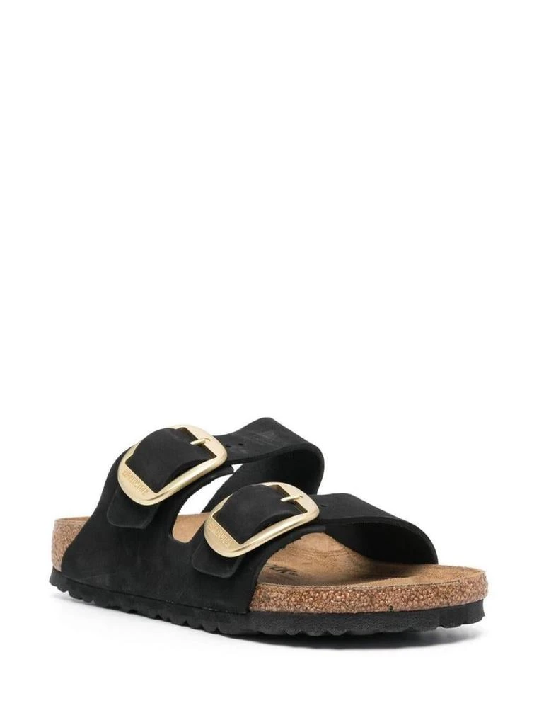 Birkenstock Black 'Arizona' Strap-Sandals With Golden-Tone Buckle In Leather 2
