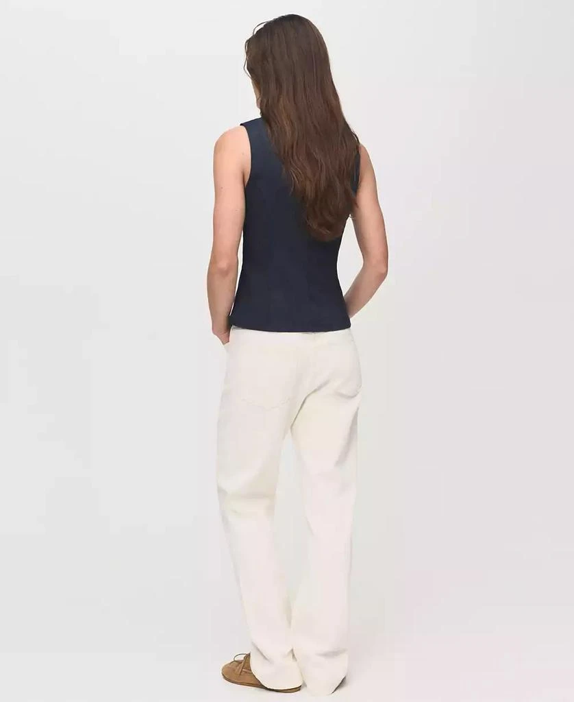 Mango Women's Denim Effect Tie Top 2