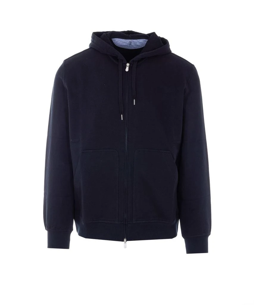 Brunello Cucinelli Brunello Cucinelli Zip-Up Drawstring Hoodie from Cettire